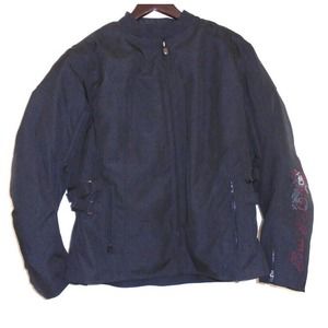 Street And Steel Womens R1 Medium Black Motorcycle Jacket Padded W/ Zip In Liner